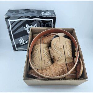 Montenegro Kid's Size 10 Alligator Boots Zapaterias Dianna with Matching Belt